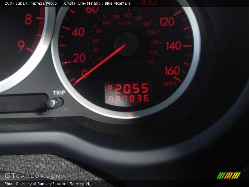 Crystal Gray Metallic / Blue Alcantara 2007 Subaru Impreza WRX STi