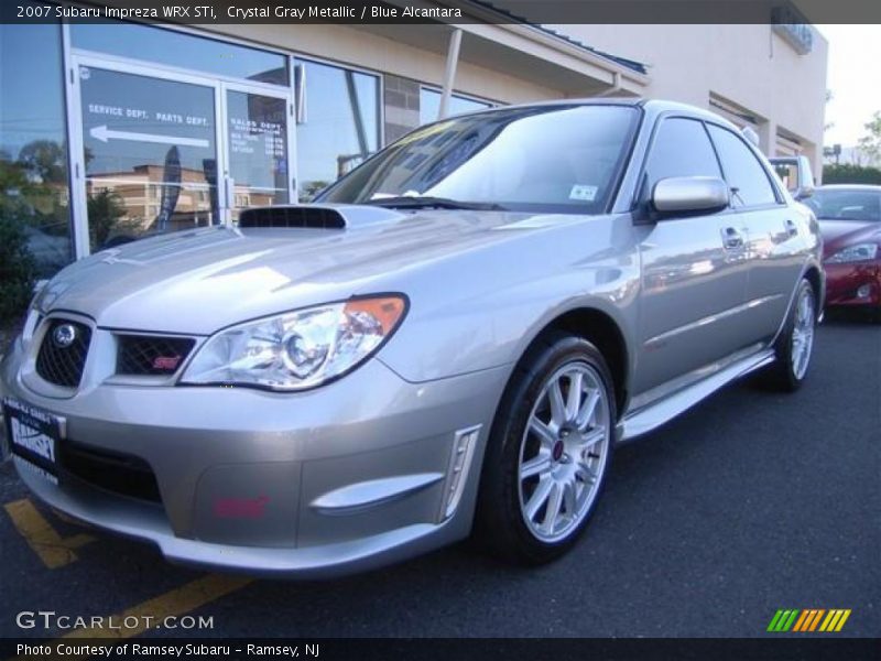Crystal Gray Metallic / Blue Alcantara 2007 Subaru Impreza WRX STi