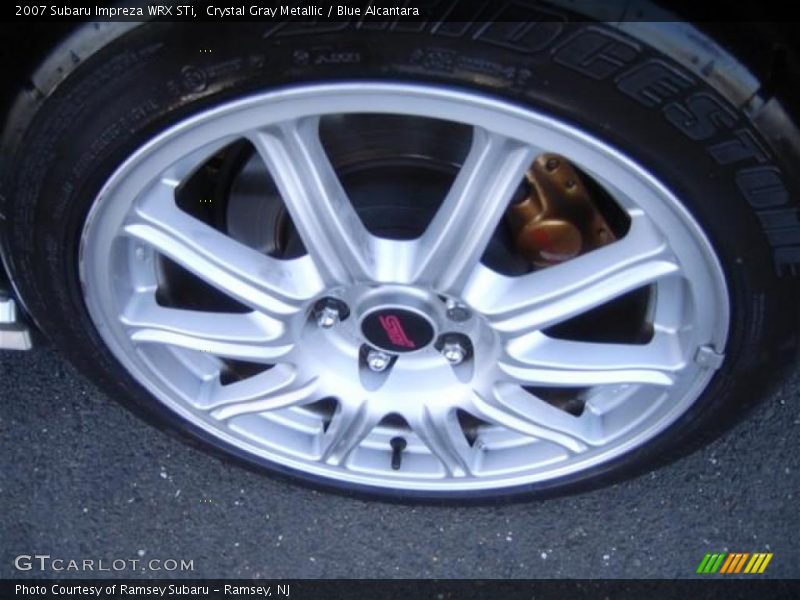 Crystal Gray Metallic / Blue Alcantara 2007 Subaru Impreza WRX STi