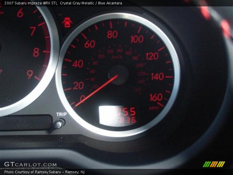 Crystal Gray Metallic / Blue Alcantara 2007 Subaru Impreza WRX STi