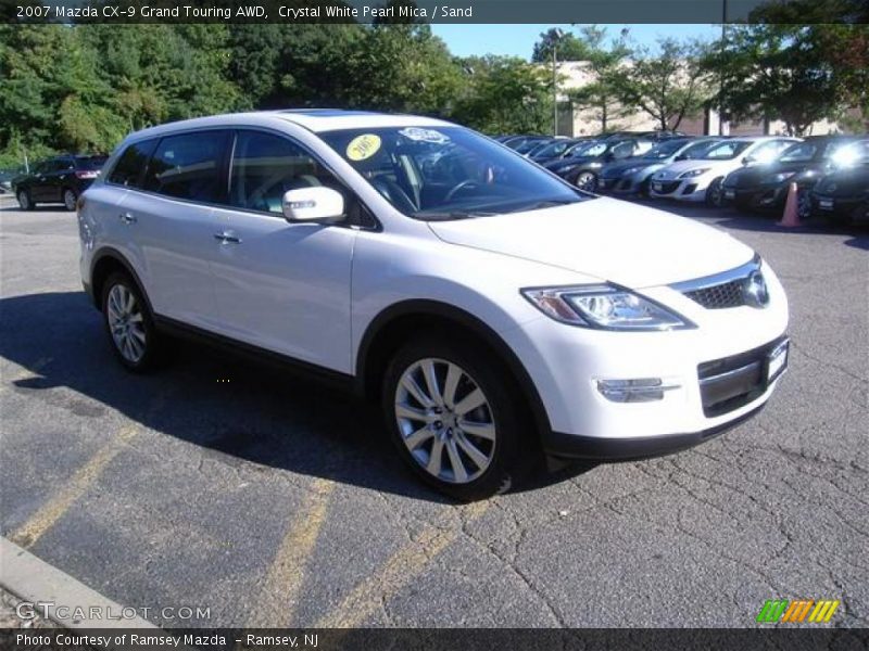 Crystal White Pearl Mica / Sand 2007 Mazda CX-9 Grand Touring AWD