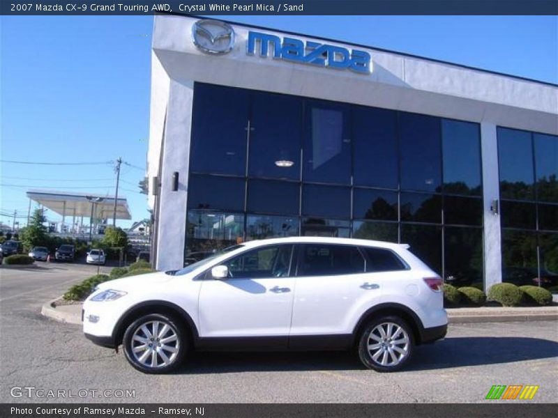 Crystal White Pearl Mica / Sand 2007 Mazda CX-9 Grand Touring AWD
