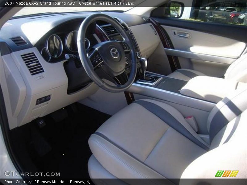 Crystal White Pearl Mica / Sand 2007 Mazda CX-9 Grand Touring AWD