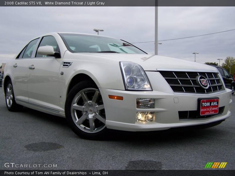 White Diamond Tricoat / Light Gray 2008 Cadillac STS V8