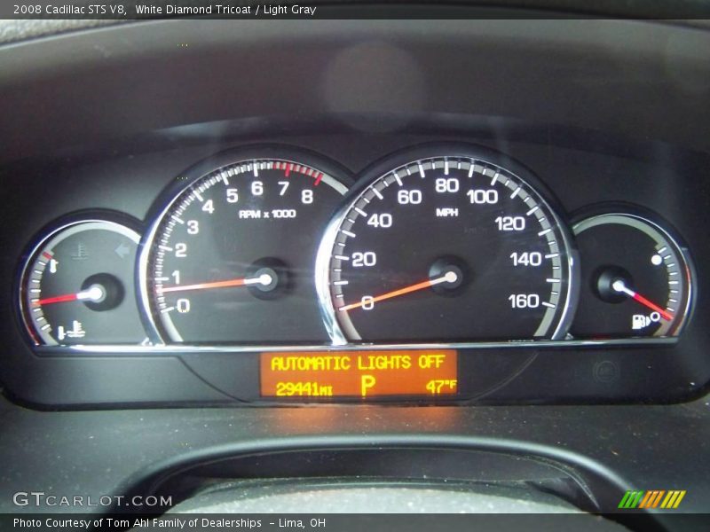 White Diamond Tricoat / Light Gray 2008 Cadillac STS V8