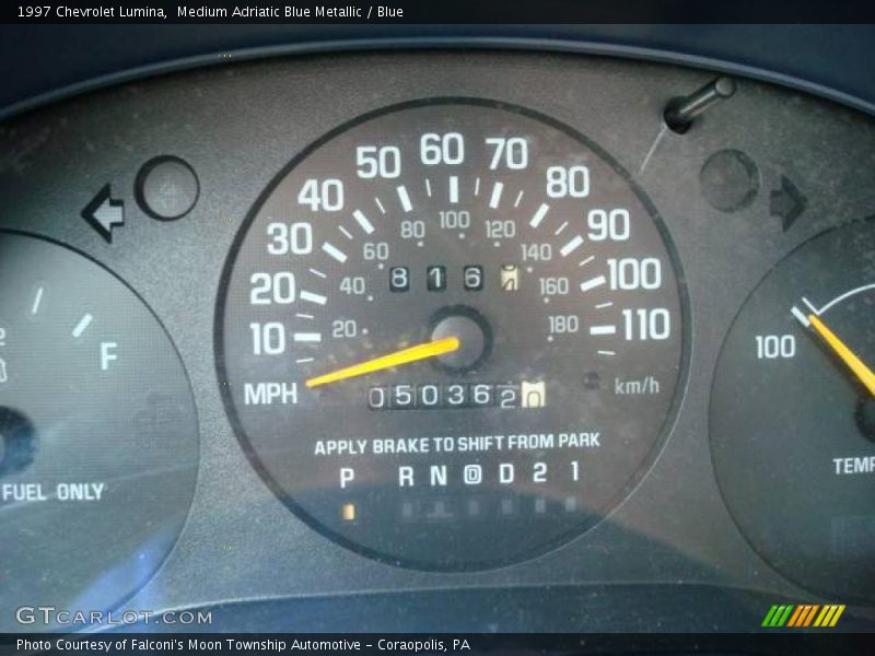 Medium Adriatic Blue Metallic / Blue 1997 Chevrolet Lumina