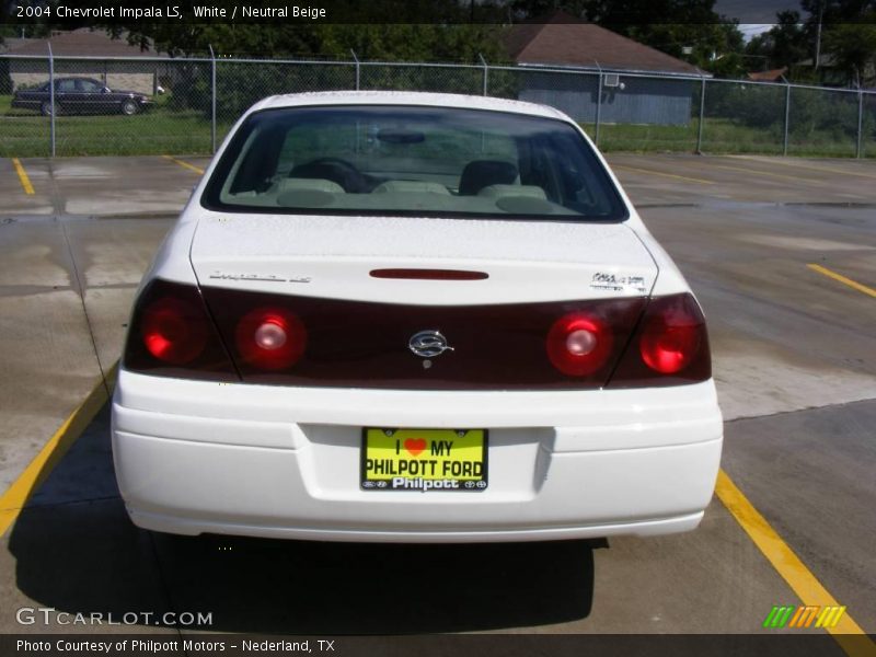White / Neutral Beige 2004 Chevrolet Impala LS