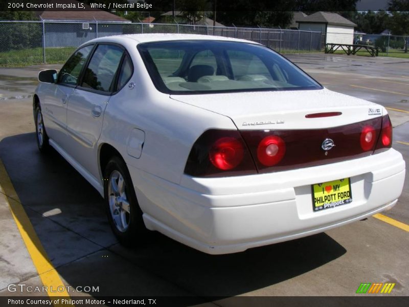 White / Neutral Beige 2004 Chevrolet Impala LS