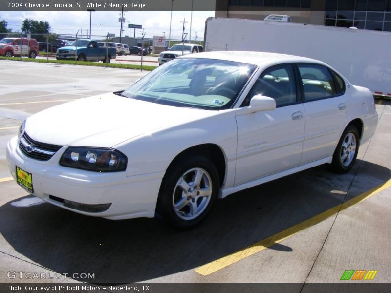 White / Neutral Beige 2004 Chevrolet Impala LS