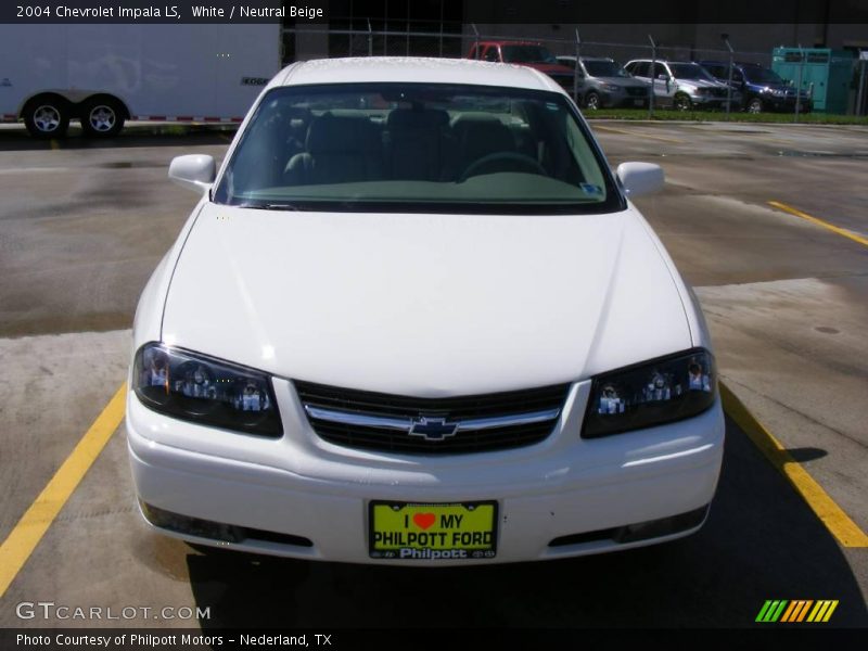 White / Neutral Beige 2004 Chevrolet Impala LS