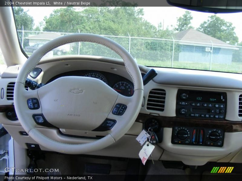 White / Neutral Beige 2004 Chevrolet Impala LS