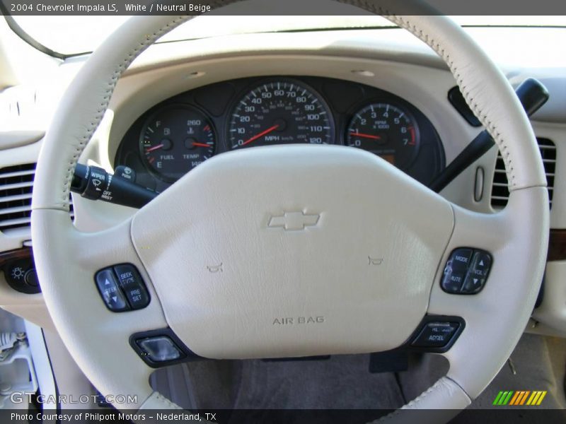 White / Neutral Beige 2004 Chevrolet Impala LS
