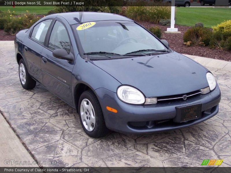 Steel Blue Pearl / Taupe 2001 Dodge Neon SE
