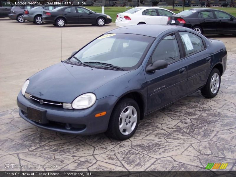 Steel Blue Pearl / Taupe 2001 Dodge Neon SE