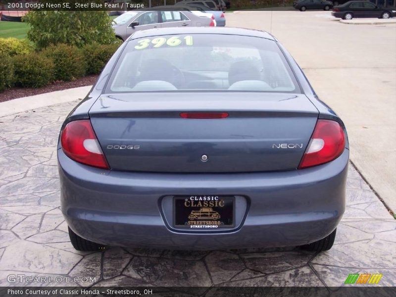 Steel Blue Pearl / Taupe 2001 Dodge Neon SE