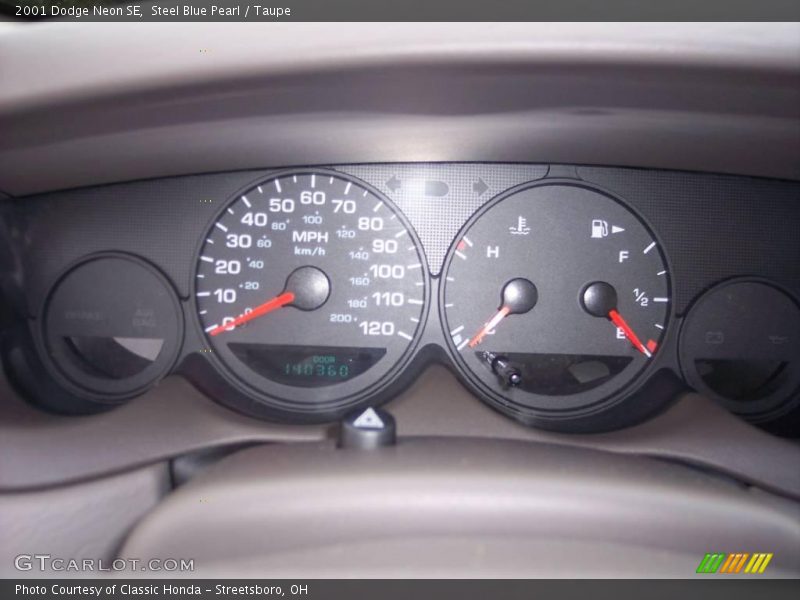 Steel Blue Pearl / Taupe 2001 Dodge Neon SE