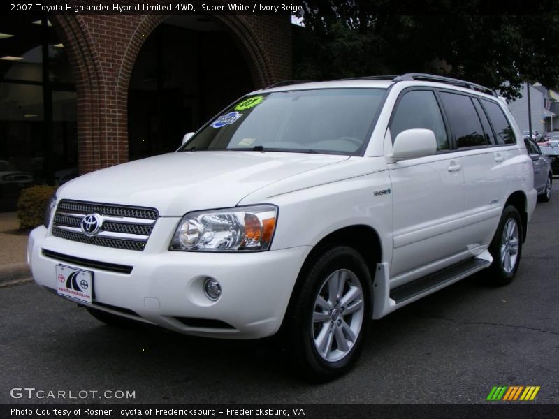 Super White / Ivory Beige 2007 Toyota Highlander Hybrid Limited 4WD