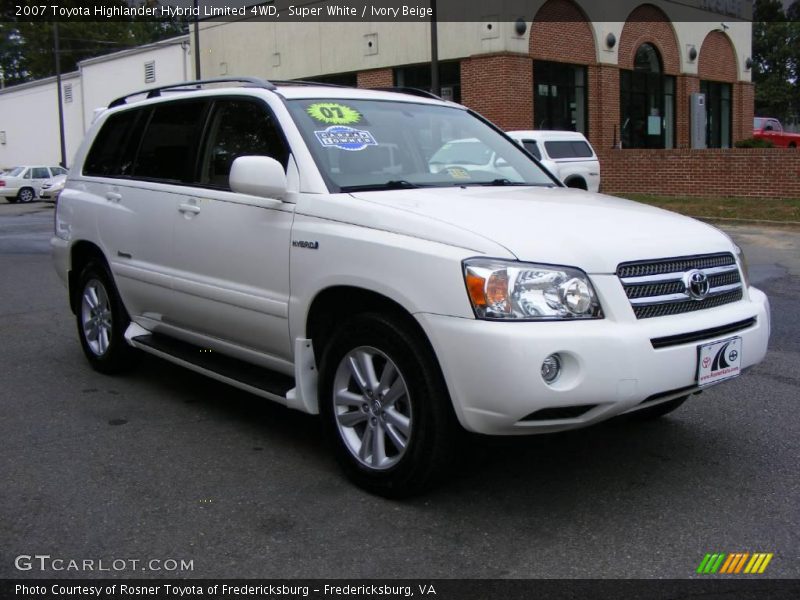 Super White / Ivory Beige 2007 Toyota Highlander Hybrid Limited 4WD