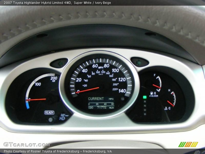 Super White / Ivory Beige 2007 Toyota Highlander Hybrid Limited 4WD