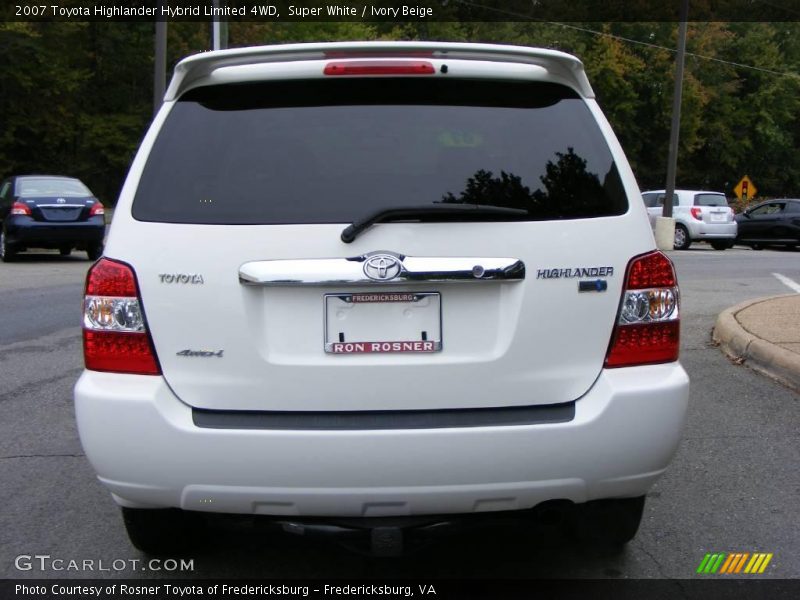 Super White / Ivory Beige 2007 Toyota Highlander Hybrid Limited 4WD