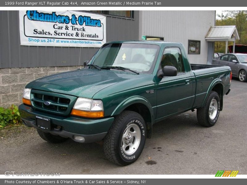 Amazon Green Metallic / Medium Prairie Tan 1999 Ford Ranger XLT Regular Cab 4x4