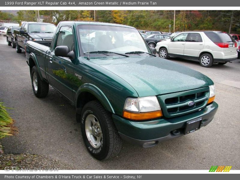 Amazon Green Metallic / Medium Prairie Tan 1999 Ford Ranger XLT Regular Cab 4x4