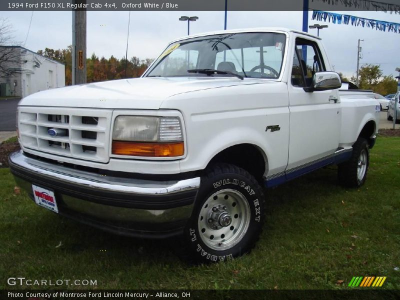 Oxford White / Blue 1994 Ford F150 XL Regular Cab 4x4