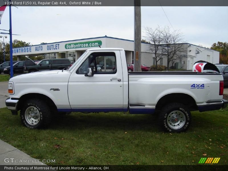 Oxford White / Blue 1994 Ford F150 XL Regular Cab 4x4