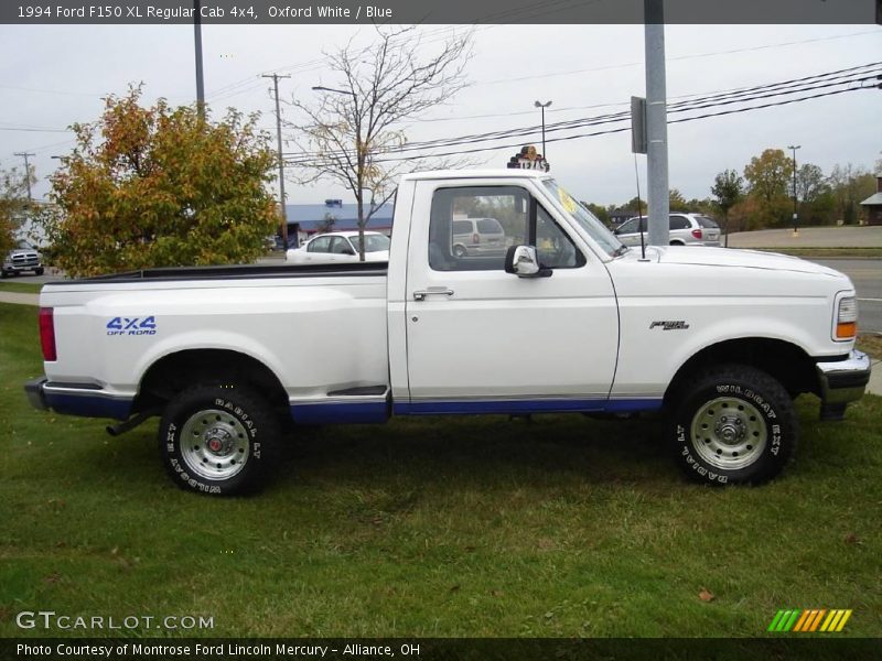 Oxford White / Blue 1994 Ford F150 XL Regular Cab 4x4