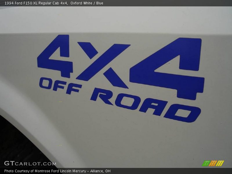 Oxford White / Blue 1994 Ford F150 XL Regular Cab 4x4