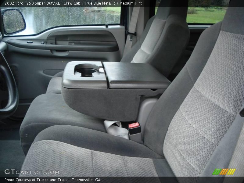 True Blue Metallic / Medium Flint 2002 Ford F250 Super Duty XLT Crew Cab