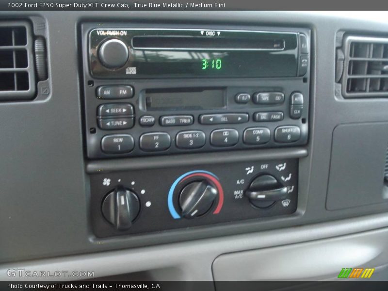 True Blue Metallic / Medium Flint 2002 Ford F250 Super Duty XLT Crew Cab