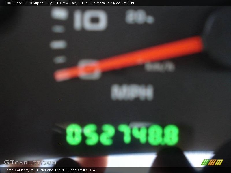 True Blue Metallic / Medium Flint 2002 Ford F250 Super Duty XLT Crew Cab