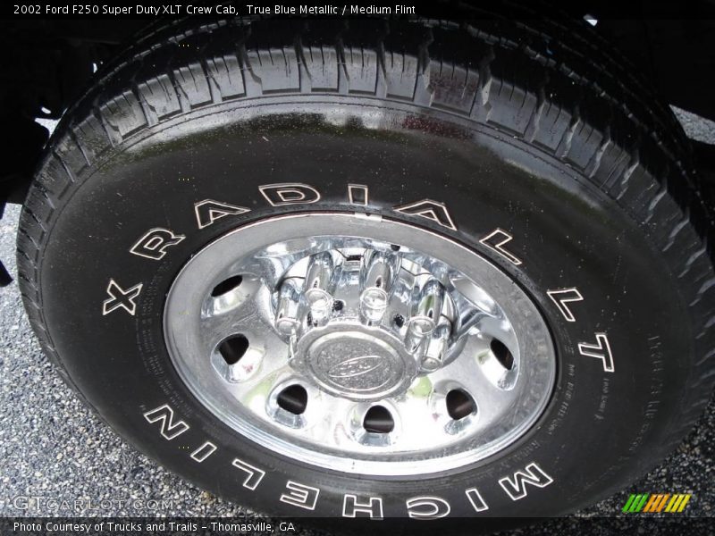 True Blue Metallic / Medium Flint 2002 Ford F250 Super Duty XLT Crew Cab