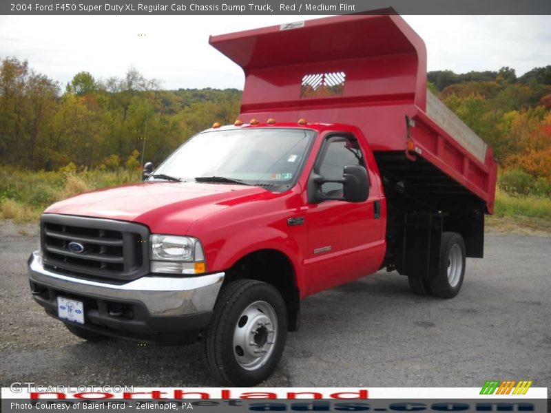 Red / Medium Flint 2004 Ford F450 Super Duty XL Regular Cab Chassis Dump Truck