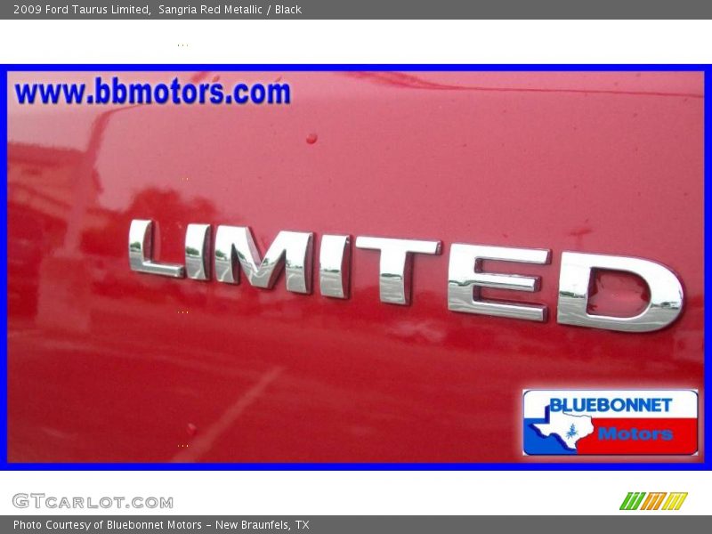 Sangria Red Metallic / Black 2009 Ford Taurus Limited