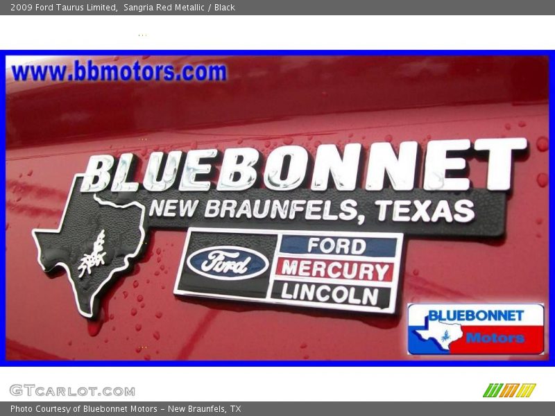 Sangria Red Metallic / Black 2009 Ford Taurus Limited