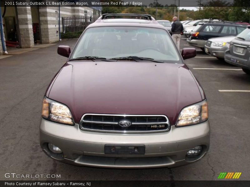 Winestone Red Pearl / Beige 2001 Subaru Outback L.L.Bean Edition Wagon