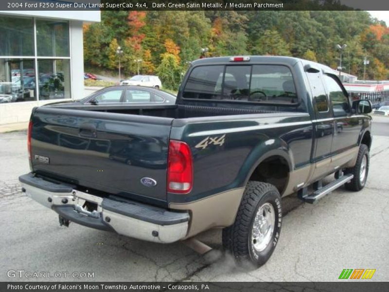Dark Green Satin Metallic / Medium Parchment 2004 Ford F250 Super Duty Lariat SuperCab 4x4