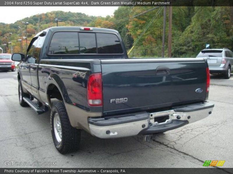 Dark Green Satin Metallic / Medium Parchment 2004 Ford F250 Super Duty Lariat SuperCab 4x4