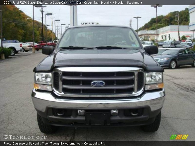 Dark Green Satin Metallic / Medium Parchment 2004 Ford F250 Super Duty Lariat SuperCab 4x4