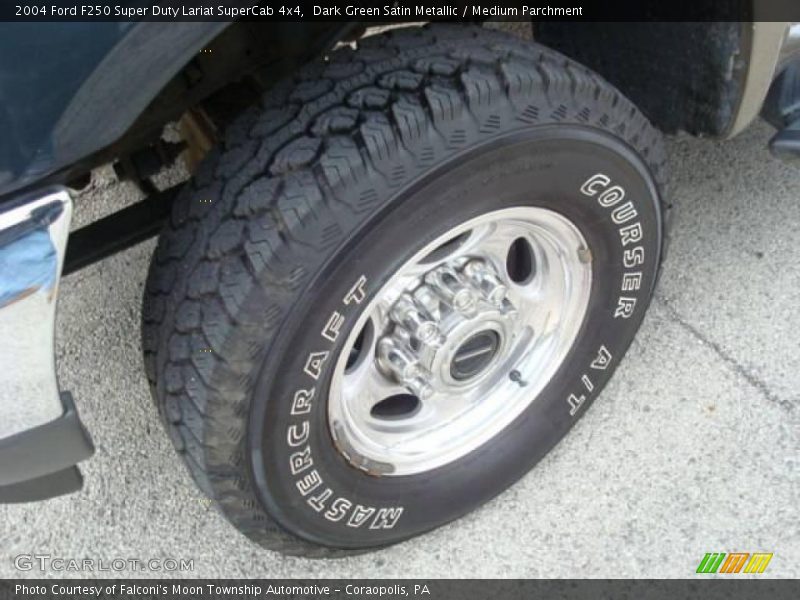 Dark Green Satin Metallic / Medium Parchment 2004 Ford F250 Super Duty Lariat SuperCab 4x4