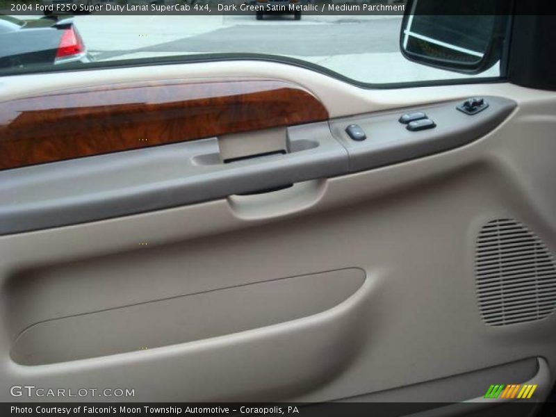 Dark Green Satin Metallic / Medium Parchment 2004 Ford F250 Super Duty Lariat SuperCab 4x4