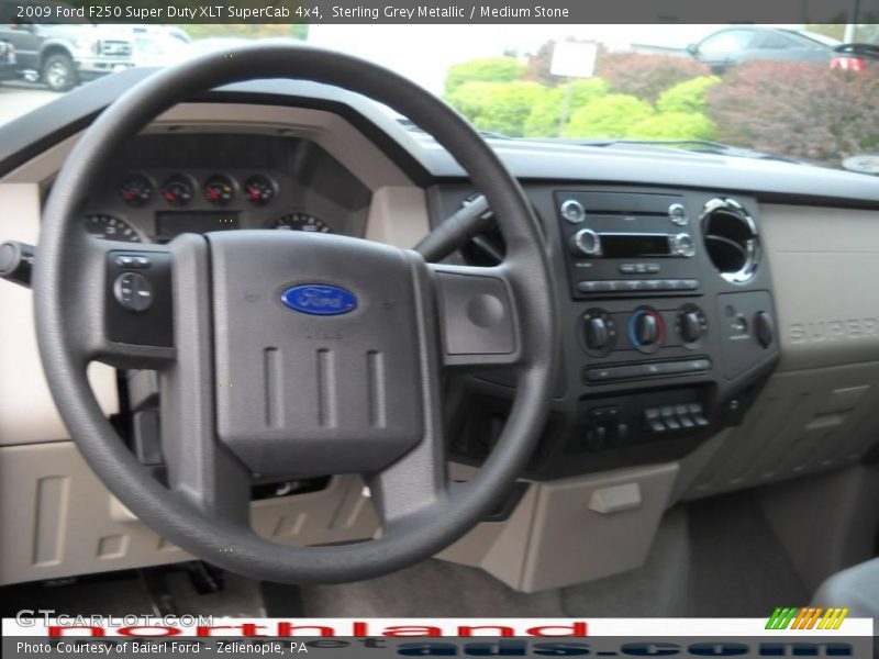 Sterling Grey Metallic / Medium Stone 2009 Ford F250 Super Duty XLT SuperCab 4x4