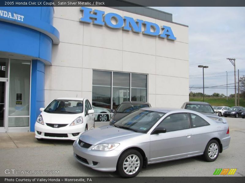 Satin Silver Metallic / Black 2005 Honda Civic LX Coupe
