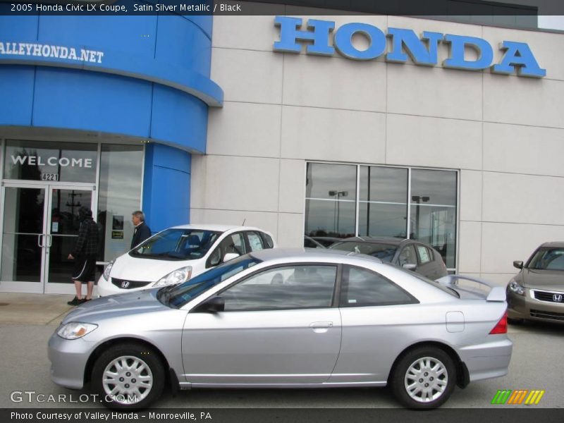 Satin Silver Metallic / Black 2005 Honda Civic LX Coupe