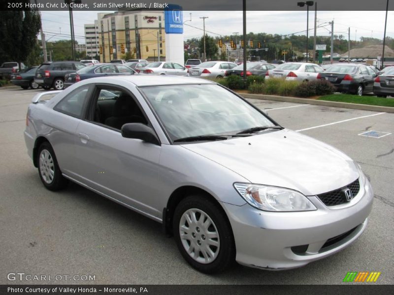 Satin Silver Metallic / Black 2005 Honda Civic LX Coupe