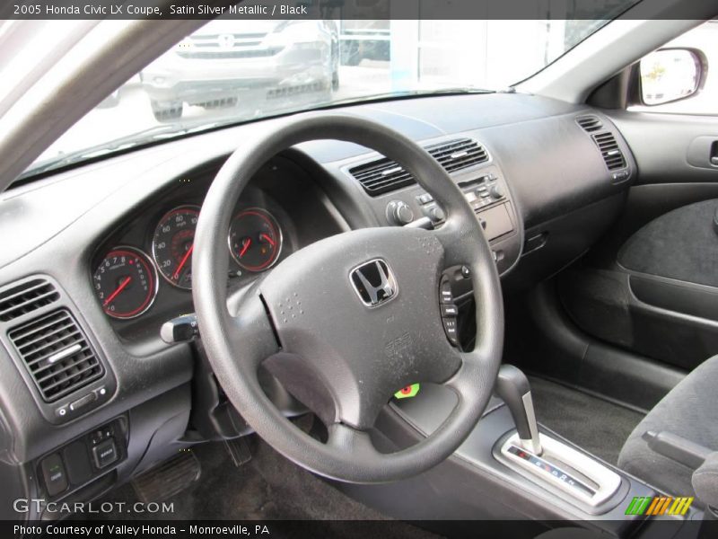 Satin Silver Metallic / Black 2005 Honda Civic LX Coupe