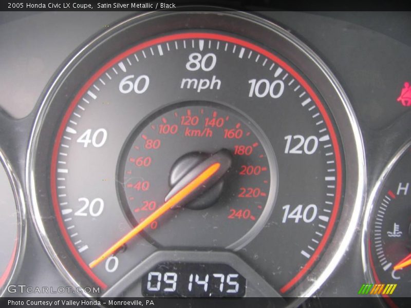 Satin Silver Metallic / Black 2005 Honda Civic LX Coupe