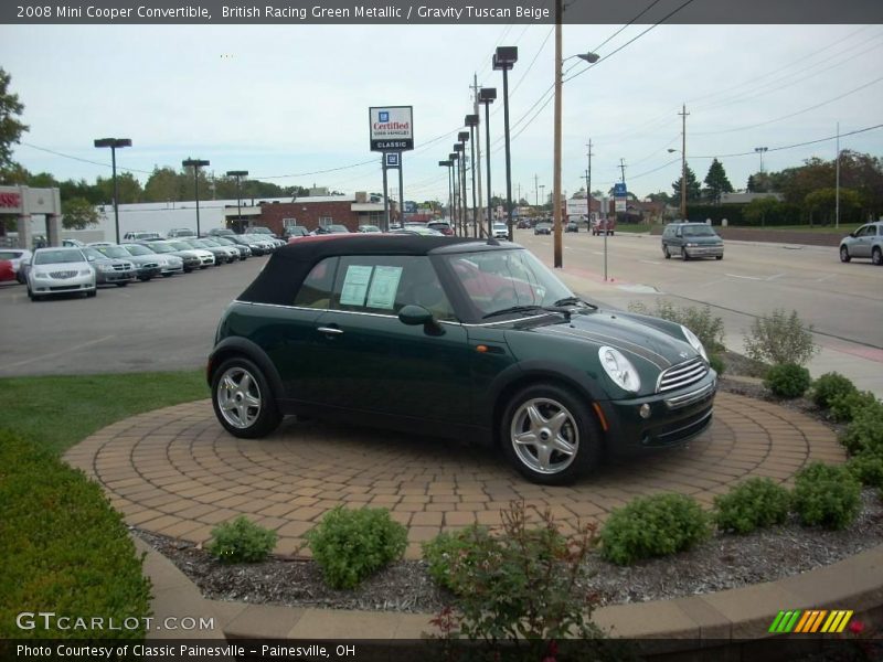 British Racing Green Metallic / Gravity Tuscan Beige 2008 Mini Cooper Convertible